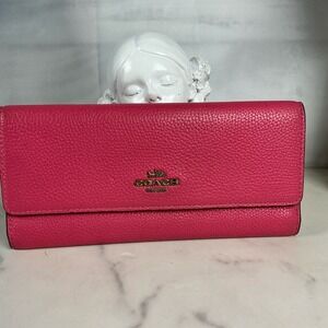Coach 39745 Pink Fuchsia Leather‎ Women's Wallet